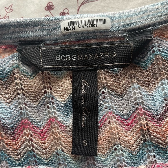 BCBGMaxAzria Jenn Chevron Multicolor Knit Midi Halter Dress Boho Dress Small - Picture 10 of 13